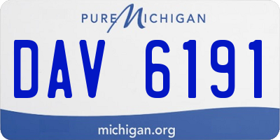 MI license plate DAV6191