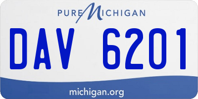MI license plate DAV6201