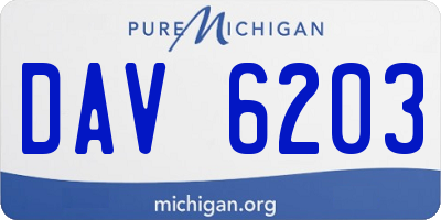 MI license plate DAV6203