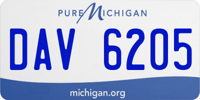 MI license plate DAV6205