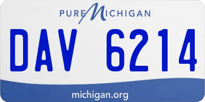 MI license plate DAV6214