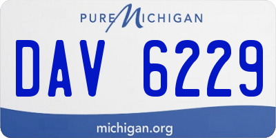 MI license plate DAV6229