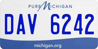 MI license plate DAV6242