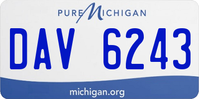 MI license plate DAV6243