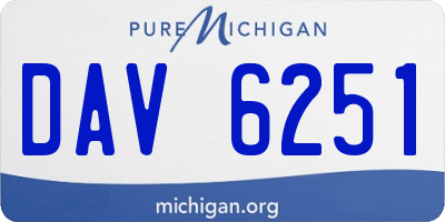 MI license plate DAV6251
