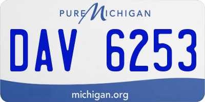 MI license plate DAV6253