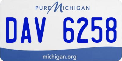 MI license plate DAV6258