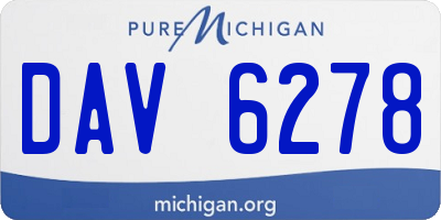 MI license plate DAV6278