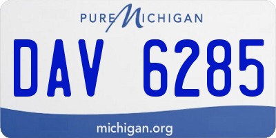 MI license plate DAV6285