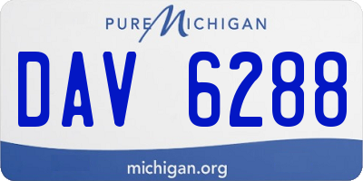MI license plate DAV6288
