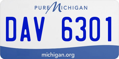 MI license plate DAV6301