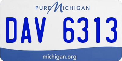 MI license plate DAV6313