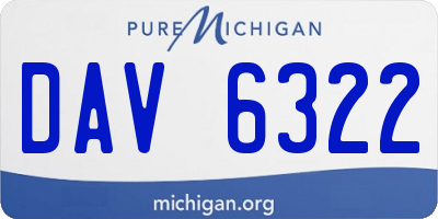 MI license plate DAV6322