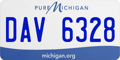 MI license plate DAV6328