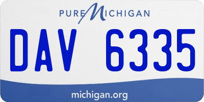 MI license plate DAV6335