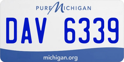 MI license plate DAV6339