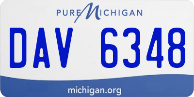 MI license plate DAV6348