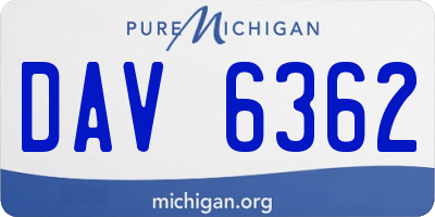 MI license plate DAV6362