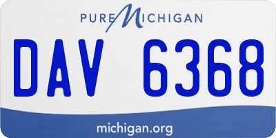 MI license plate DAV6368