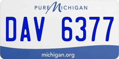MI license plate DAV6377