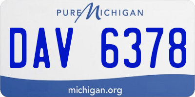 MI license plate DAV6378