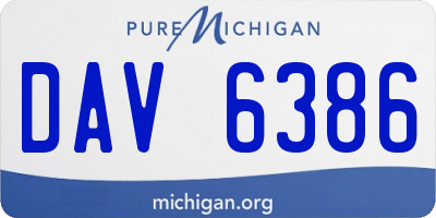 MI license plate DAV6386