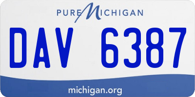 MI license plate DAV6387