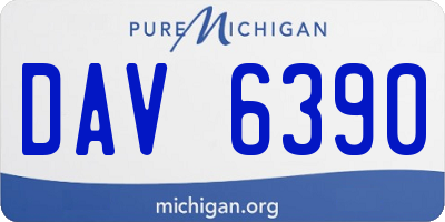 MI license plate DAV6390