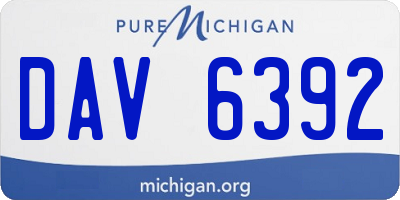 MI license plate DAV6392