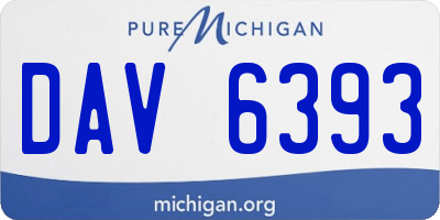 MI license plate DAV6393