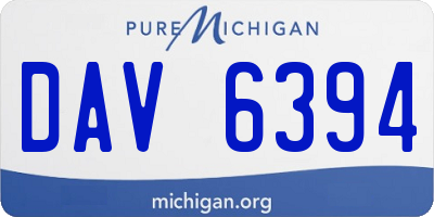 MI license plate DAV6394