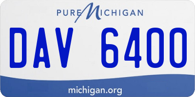 MI license plate DAV6400