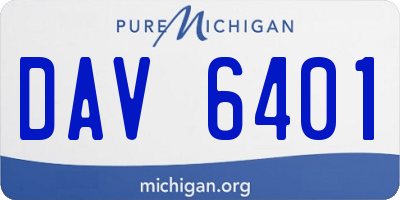 MI license plate DAV6401
