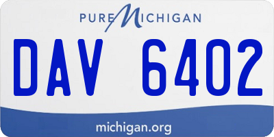 MI license plate DAV6402