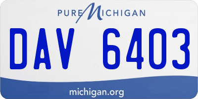 MI license plate DAV6403
