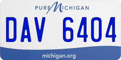 MI license plate DAV6404