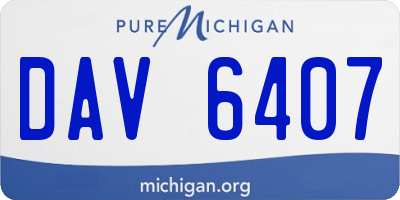 MI license plate DAV6407