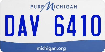 MI license plate DAV6410