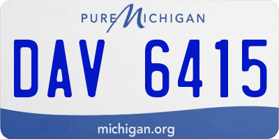 MI license plate DAV6415