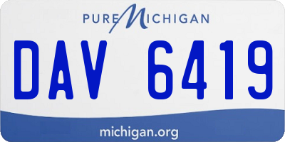 MI license plate DAV6419
