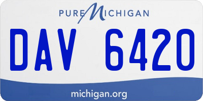 MI license plate DAV6420