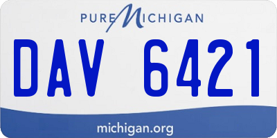 MI license plate DAV6421