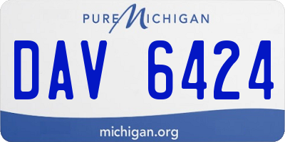 MI license plate DAV6424