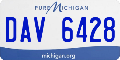MI license plate DAV6428