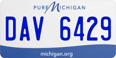 MI license plate DAV6429