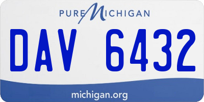 MI license plate DAV6432