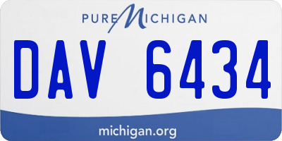 MI license plate DAV6434