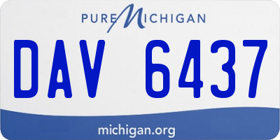 MI license plate DAV6437