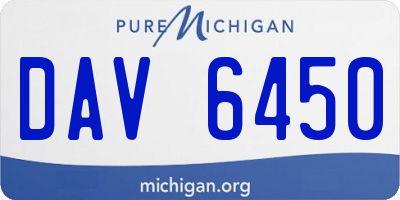 MI license plate DAV6450