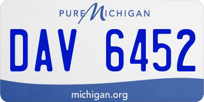 MI license plate DAV6452